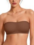 Avidlove Strapless Bras for Women Non Slip Push Up Bandeau Wireless Comfy Seamless No Underwire Padded Jelly Tube Top Bra Grey