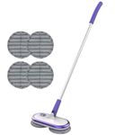 GOBOT Electric Mop Cordless Dual Spin Mop for Floor Cleaning, [Upgraded Version] Hardwood / Tile / Marble / Laminate Floor Scrubber Polishing, Foot Button Control, Auto Recovery After Stop, Purple