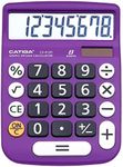 CATIGA Desktop Calculator 8 Digit with Solar Power and Easy to Read LCD Display, Big Buttons, for Home, Office, School, Class and Business, 4 Function Small Basic Calculators for Desk, CD-8185