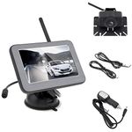 ePathChina Digital Wireless Reversing Camera Kit, 5 Inch Magnetic Bracket TFT LCD Rear View Monitor + Wide Angle Waterproof Stable Signal Night Vision Backup License Plate Camera