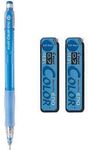 Pilot Color Mechanical Pencil Eno 0.7mm Soft Blue (HCR-12R-SL7)+ Pencil Lead Eno 0.7mm Soft Blue 10 Leads (HRF7C-20-SL) x 2set