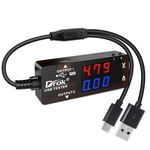 DROK - USB meter, USB 2.0 digital multimeter, multifunctional electrical tester, capacity voltage, current reader with dual USB ports, 7 modes