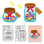 DELORIGIN 2 Styles Candy Jar Cutting Dies Card Making Die Cut Wish Bottle Carbon Steel Die Cuts Stencils Card Scrapbooking Embossing Template Dies for DIY Wedding Craft Paper Album Gift Decor