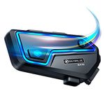 GEARELEC Motorcycle Bluetooth Headset with Music Sharing, [3EQ HiFi Stereo], 10 Riders Up to 2000M Helmet Communication System, V5.2BT Helmet Speaker for Snowmobile, Top-Notch Noise Reduction/Marquee