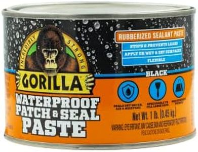 Gorilla Waterproof Patch & Seal Rubberized Sealant Paste, Black, 1lb Can (Pack of 1)