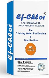 Ef-Chlor 400mg Fast Dissolving Effervescent Tablets - Purify and Sterilize 100 Liters of Drinking Water Per Tablet - Pack of 64 Tablets