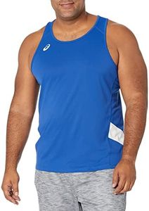 ASICS Men's Team Sweep Singlet, Royal/White, X-Large