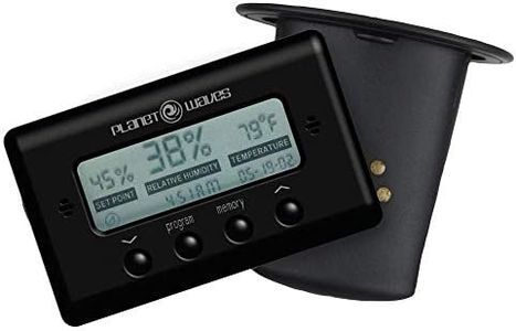 D'Addario Accessories Acoustic Guitar Humidifier with Digital Humidity & Temperature sensor, Black