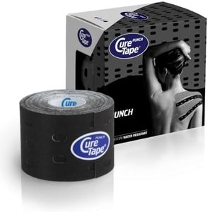 CureTape Punch Black| 1 Roll Perforated Kinesiology Tape 5cm x 5m | Physio Tape for Joint Pain & Knee, Ankle, Shoulder Pain | More Stretch & More Ventilation for The Skin