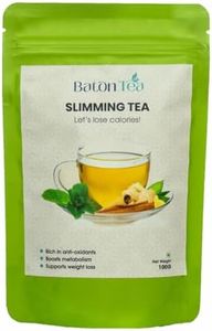 Baton Slimming Tea for Men & Women | Herbal Green Tea For Detox with Garcinia Cambogia | Plant Based | Loose Leaf Blend with Herbs & Spices | Wellness & Healthy | Refreshing & Soothing | For Men And Women | Zero Sugar - Non-Bitter (100g)