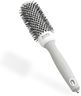 Olivia Garden Expert Blowout Shine – Blanc & Gris - 35 - Brosse ronde en céramique antistatique pour brushing brillant et sans frisottis