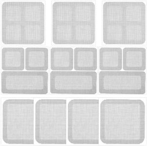 Amabro 10 Sheets Window Screen Repair Patches, 3-Layer Strong Self-Adhesive Window Screen Mesh Repair Kit Fiberglass Screen Quick Repair Tape for Screen Tears Holes Repairing, 3 Sizes(Gray)