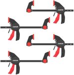 XUNTOP 4 * 6 Inch Bar Clamps for Woodworking Trigger Clamps with 600N/60KG Clamping Force Spreader/Quick Clamps Set with Quick Change Button for Wood Gluing