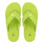 YOHO Men Lemon Green soft slippers | comfortable and stylish flip flop slippers for Men in exciting colors | Daily Use| Lightweight | Anti Skid Chappal | Bubbles Size- 6