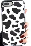 Efitoo for iPhone 7 Plus/8 Plus/6s Plus/6 Plus Case Cow, Cute Animal Clear with Design Cow Spots Print Pattern Flexible Soft TPU Silicone Girls Woman Cool Protective Phone Back Cover Shell