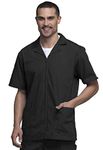 Cherokee Workwear Scrubs Men's Zip Front Jacket - Black - Large