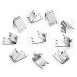 HK Freezer Shelf Clip, Fridge Cooler Shelf Support, Replacement Shelf Square Buckles Clips, Stainless Steel Hooks Shelf Clip for Refrigerator (10 Pcs)