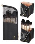 MONSTINA Makeup Brush Organizer Bag,High Capacity Portable Stand-Up Makeup Brush Holder,Professional Artist Makeup Brush Sets Case Waterproof Dust-proof Makeup Brush Cup