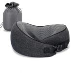 SHOPPOFOBIX The Travel Pillow Pure Memory Foam Neck Pillow, Comfortable & Breathable Cover, Machine Washable, Rest Cushion for Travel in Flight car Train Airplane (Black)