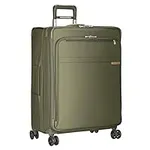 Briggs & Riley Baseline 28 inch Softside Checked Luggage with Spinner Wheels. Expandable Large Suitcase with Compression Packing System, Olive