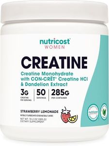 Nutricost Creatine Monohydrate Powder for Women, Micronized, Strawberry Lemonade, 50 Servings - Vegetarian, Non-GMO, Gluten Free