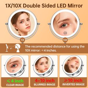 Gospire Lighted Makeup Mirror – 10X Magnification