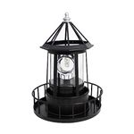 Qulable Rotating Solar Lighthouse, Garden Lights Outdoor Solar Power, 360 Degree Rotating Solar Lamp, Waterproof Light Decor, IP65 Garden Smoke Tower, Statue Light for Outdoor Garden Courtyard Pathway