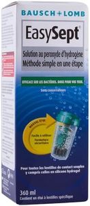 EasySept Produit Lentilles de Contact Souple au Peroxyde d’Hydrogène, Système Tout En Un pour Désinfection, Produit Lentille et Étui avec Disque Catalyseur, Convient pour Yeux Sensibles, 360ml