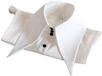 Elegtiskas Detachable Dickey Collar Blouse Half Shirt False Collar for Women and Girl A-White