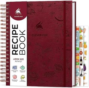 Clever Fox Recipe Book Spiral – Make Your Own Family Cookbook – Blank Recipe Notebook Organizer – Empty Cooking Journal to Write In Recipes – Large Size, 9.3”x11.2”, Hardcover (Burgundy)