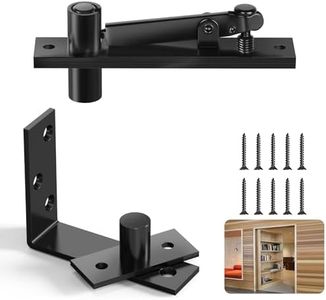 Aglehome Pivot Hinge, Heavy Duty Pivot Door Hardware for Hidden Door Bookcase Hidden Door Hinge for Wood Secret Door 180 Degree Rotation Stainless Steel Invisible Pivot Hinge System - (L Shape, Black)