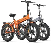 ENGWE EP-2 Pro Electric Bike 960W (Peak) Folding Ebike for Adults with 48V 13Ah Removable Battery Range 75Mile - 20" x 4.0 Fat Tire Electric Bicycle, 7 Speed Gear E-Bike All Terrain,Orange Gray