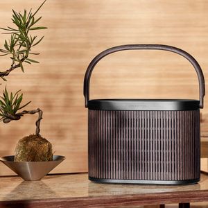 Bang & Olufsen Beosound A5 Portable Bluetooth Speaker – Dark Oak, Wireless Charging, Premium Audio, Long Battery Life