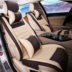 3D FRONTLINE Faux Leather Car Seat Cover Compatible With Mahindra Scorpio, Beige