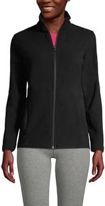 Lands' End Womens Full Zip Fleece Jacket Black Regular X-Large