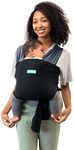 Moby Baby Easy Wrap (Sea Spray Blue) - Ergonomic, Lightweight and Breathable, Cotton Fabric, Hands Free Baby Carrier, for Newborns and Toddlers