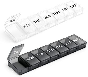 Opret XL Pill Organiser Box 7 Day 2pcs, Clear Pill Case Weekly Twice a Day with 14 extra Large Compartments for Vitamins Capsule Supplements Medication