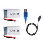 2 Pcs 3.7V 800mAh 20C 902540 Rechargeable Lipo Battery with USB Charger for Syma X5 X5C X5SW X5SC Hengqi 905 Cheerson CX-30 Skytech M68 RC Quadcopter Drone Spare Parts