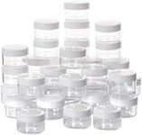 100 Count Empty Makeup Jars 15g Cosmetic Containers with Lids Leak Proof Sample Containers Refillable Plastic Containers - White