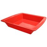 SILIVO Cake Moulds Tray, Silicone Easy-Demoulding 8.5"×8.5" Cake Bakeware Square Baking Moulds Tins Set for Cakes, Bread, Pie, Pancakes, Pizza (Red)