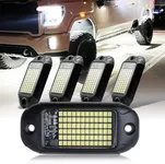 Nicoko 4Pods Pure White 72 Leds SMD Chips 72w High Power Rock Lights Super Bright White Offroad Car Boat Underglow Lights IP68 Waterproof for Truck SUV UTV ATV RZR