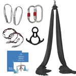 Aum Active Aerial Silks Starter Kit - Durable 9 Yards of Aerial Yoga Hammock with Hardware & Guide - Aerial Swing for Acrobatic Flying Yoga & All Levels (Aerial Rigging Point Up to 15ft)