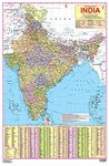 India Map (Laminated Both Sides ) - With New Union Territories of Jammu & Kashmir and Ladakh