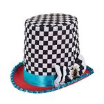 Bristol Novelty BH652 Stovepipe Mad Hatter Chequered Hat, Unisex-Adult, Multi-Colour, One Size