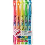 uni Propus Window Double-Sided Highlighter Pen With 4.0 Mm/0.6 Mm Twin Tip,5 Color Set (Pus102T5C),Multi-coloured