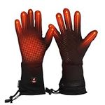 Heated Glove Liners for Men Women Winter Rechargeable Electric Battery Heating Thin Gloves, Heated Gloves for Riding Ski Snowboarding Hiking Cycling Hunting Arthritis (Black, L)