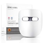 HIME SAMA Led Face Mask Light Therapy, Red Light Therapy Mask, Infrared & Blue Light Therapy Mask for Skin Rejuvenation, Wrinkle Reduction, Wireless & Silicone Eye Pad Design, Miracle STAR
