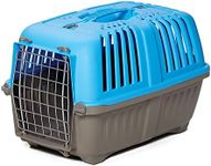 Midwest Homes for Pets Pet Carrier: Hard-Sided Dog Carrier, Cat Carrier, Small Animal Carrier in Blue, Inside Dims 17.91 L x 11.5 W x 12 H & Suitable for Tiny Dog Breeds, Perfect Dog Kennel Travel Carrier for Quick Trips