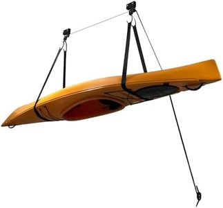 WDZCZDoo Kayak Hoist Set, Bike Ceiling Mount Kayak Canoe Hoist Lift For Storage Garage Heavy Duty Hooks With 57kg Capacity