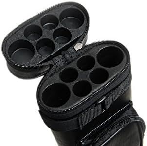 HAN'S DELTA 2x4 Hard Oval Pool Cue Billiard Stick Carrying Case, (Several Colors Available) (Black)